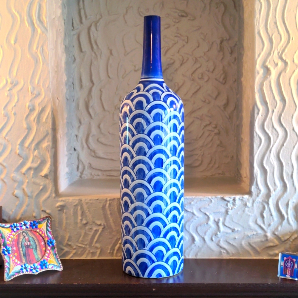 Large Boho Cobalt Vase